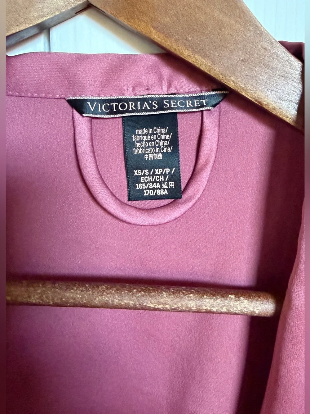 Victoria’s Secret Satin Kimono Robe XS/S Dusty Mauve Tie Waist